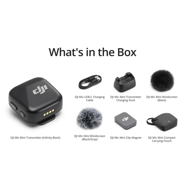 Alt view image 6 of 7 - Mic Mini Transmitter (Infinity Black), Ultralight, Detail-Rich Audio | DJI OsmoAudio, Noise Cancelling, Wireless Microphone for Camera/iPhone/Android, Vlog, Streaming