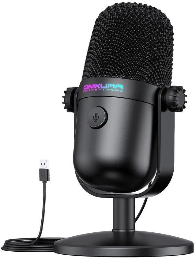 Main image of with Noise Cancellation & Mute Button, USB Condenser Mic for Streaming/Recording, Ultra-Compact Design, Compatible with PC/Mac/PS4/PS5, Podcast/YouTube/Twitch/Discord (Black)