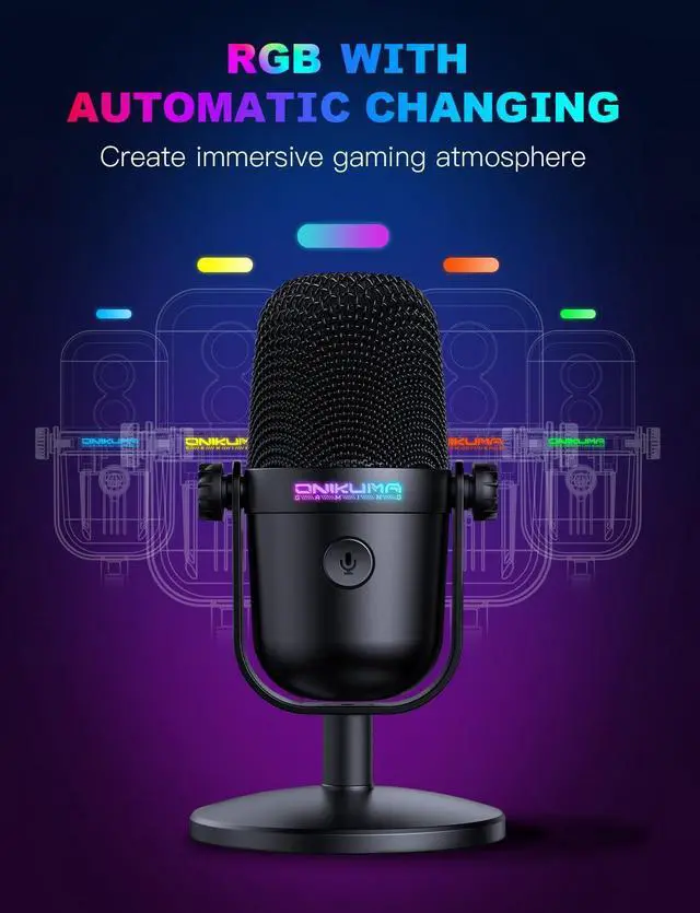 Alt view image 6 of 7 - with Noise Cancellation & Mute Button, USB Condenser Mic for Streaming/Recording, Ultra-Compact Design, Compatible with PC/Mac/PS4/PS5, Podcast/YouTube/Twitch/Discord (Black)