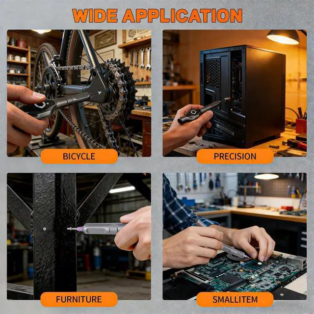 Alt view image 7 of 7 - 24 in 1 Magnetic Screwdriver Set, DIY Ratchet Screwdriver Set with Detachable Handle, Portable Compact Repair Tool Kit for Furniture Laptop Electronicsv Bicycle