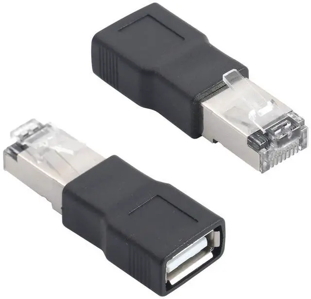 Main image of 2Pcs RJ45 Male to USB 2.0 Female Adapter Converter,USB to RJ45 Ethernet Adapter for ADSL ModemRoutersComputers
