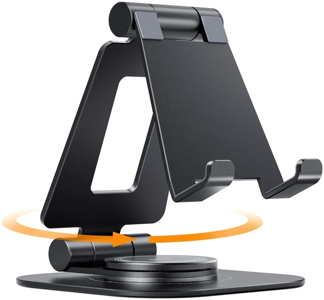 Main image of 360° Rotating Multi-Angle Adjustable Phone Stand, Charging-Friendly | Portrait and Landscape Viewing, Foldable Design, Thick Case Friendly, Compatible with All Phones and Nintendo Switch