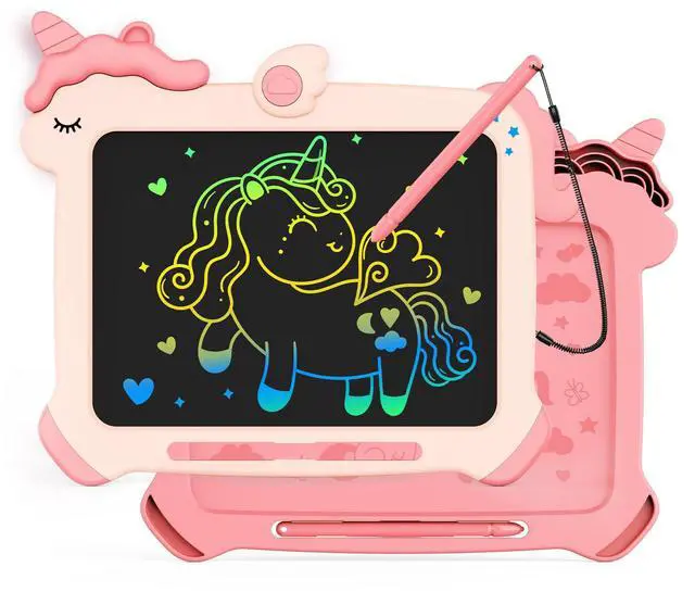 Main image of LCD Writing Tablet, Unicorn Toys for Girls 3 4 5 6 7 8 Years Old, Colorful Toddler Doodle Board Drawing Tablet, Educational and Learning Toys, Christmas Birthday Gift for Girls Boys, Pink