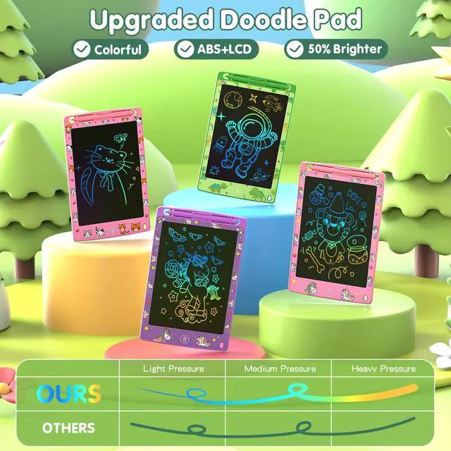 Alt view image 3 of 7 - 4 Pack LCD Writing Tablet for Kids, 8.5 Inch Colorful Doodle Board Drawing Pad, Party Favor Educational Learning School Prize Birthday Gifts for Boys Girls Age 3 4 5 6 7 8