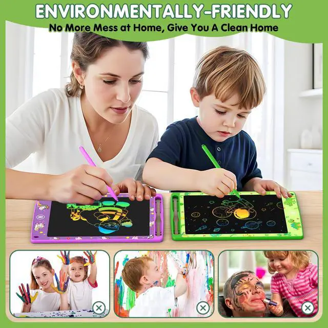 Alt view image 6 of 7 - 4 Pack LCD Writing Tablet for Kids, 8.5 Inch Colorful Doodle Board Drawing Pad, Party Favor Educational Learning School Prize Birthday Gifts for Boys Girls Age 3 4 5 6 7 8