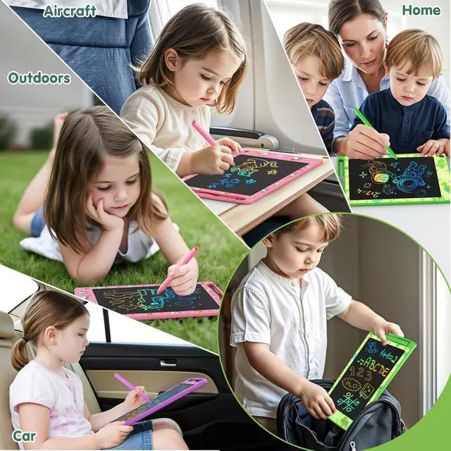 Alt view image 7 of 7 - 4 Pack LCD Writing Tablet for Kids, 8.5 Inch Colorful Doodle Board Drawing Pad, Party Favor Educational Learning School Prize Birthday Gifts for Boys Girls Age 3 4 5 6 7 8
