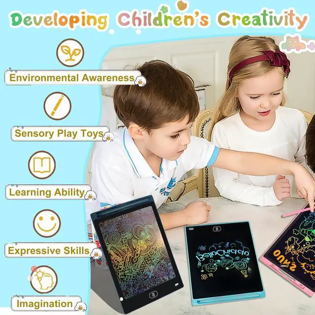 Alt view image 2 of 7 - 6 Pack LCD Writing Tablet for Kids Bulk, 8.5 Inch Colorful Drawing Tablet, Toddler Drawing Pads, Doodle Board for Age 3 4 5 6 7 8 Years Old, Best Christmas Birthday Gifts for Boys Girls
