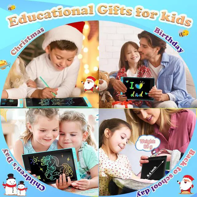 Alt view image 5 of 7 - 6 Pack LCD Writing Tablet for Kids Bulk, 8.5 Inch Colorful Drawing Tablet, Toddler Drawing Pads, Doodle Board for Age 3 4 5 6 7 8 Years Old, Best Christmas Birthday Gifts for Boys Girls