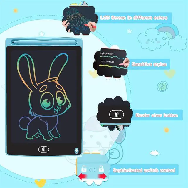Alt view image 3 of 7 - 6 Pack LCD Writing Tablet for Kids Bulk, 8.5 Inch Colorful Drawing Tablet, Toddler Drawing Pads, Doodle Board for Age 3 4 5 6 7 8 Years Old, Best Christmas Birthday Gifts for Boys Girls