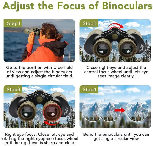 Alt view image 5 of 7 - 20x50 Binoculars for Adults, HD High Powered Professional Binoculars for Bird Watching Travel Stargazing Concerts Outdoor Sports-BAK4 Prism FMC Lens,Waterproof