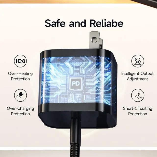 Alt view image 3 of 7 - 60w Charger for Nintendo Switch 2 Charger 20V 3A Power AC Adapter Fast Charging with 5FT USB C Cord Cable for Switch, Lite, OLED, Steam Deck - Support TV Mode