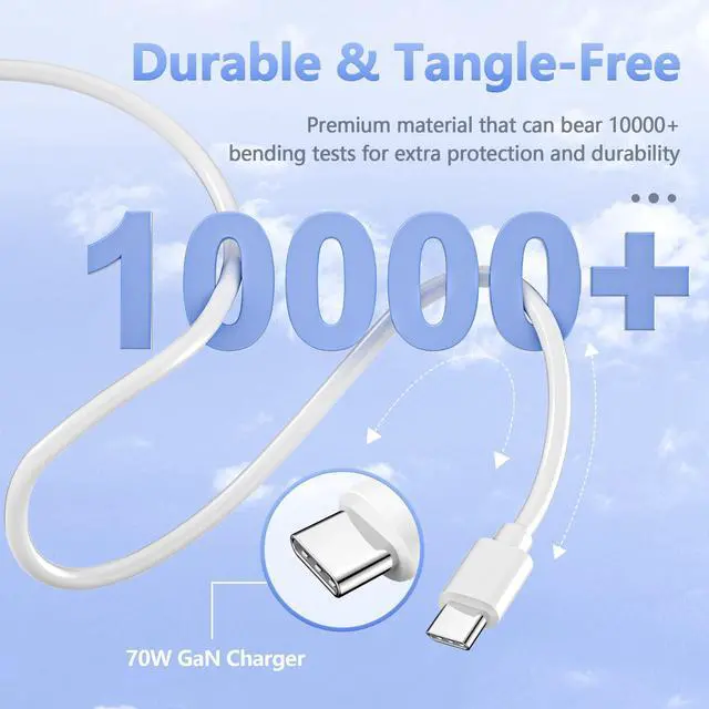 Alt view image 4 of 6 - 70W 65W USB C Fast Charger Compatible with Nintendo Switch 2 Charger/Nintendo Switch/Steam Deck/Deck OLED/ROG Ally/Lite/OLED Adapter