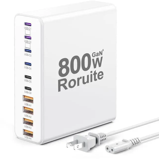 Main image of 800W USB C Charging Station, 120W PD GaN5 Super Fast USB C Charger Block-10 Port, Type C Fast Charging Block for PC Laptop MacBook Pro/Air Charger Adapter with iPhone 17 16 15 14 Pro Max, iPad, Galaxy