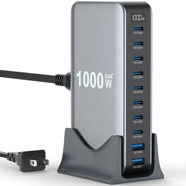 Main image of 1000W USB C Fast Charger Block, 10 Port USB Charging Station, GaN Pro 140W PD PPS Port for Multiple Devices,Laptop Wall Charger Compatible with DELL, HP, MacBook Pro,iPhone17/16 pro,Galaxy S24.