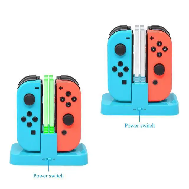 Alt view image 6 of 7 - Controller Charger Compatible with Nintendo Switch & OLED Model for Joycon, Charging Dock Station for Joy con and for Pro Controller with Charger Indicator and Type C Charging Cable
