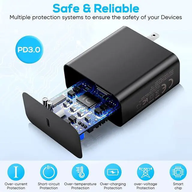 Alt view image 6 of 7 - 2 Fast Charger 65W for Nintendo Switch2/Switch/OLED/Steam Deck AC Adapter with Foldable Plug & 6.6FT USB-C Cable Charger for Switch2/1/OLED/Lite Steam Deck, ROG Ally, (65, Watts) (65, Watts)