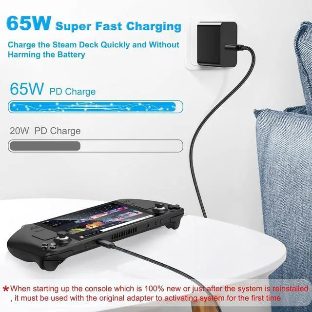 Alt view image 7 of 7 - 2 Fast Charger 65W for Nintendo Switch2/Switch/OLED/Steam Deck AC Adapter with Foldable Plug & 6.6FT USB-C Cable Charger for Switch2/1/OLED/Lite Steam Deck, ROG Ally, (65, Watts) (65, Watts)