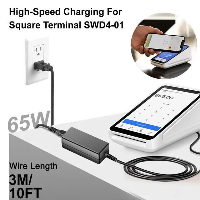 Alt view image 2 of 7 - 65W USB Type C Charger for Goal Zero Sherpa 100AC,Nintendo Switch 2,Square Terminal SWD4-01 SPD2-01 SPD2-01-A A-SKU-0584-A5 Contactless Magstripe Chip Reader,Peloton Bike+ Plus PL-02 Power Adapter