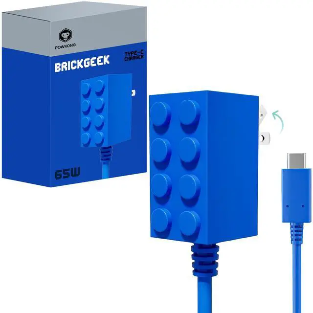 Alt view image 7 of 7 - 65W Charger for Nintendo Switch 2 AC Adapter Compatible with Steam Deck/Rog Ally/Ps Portal, GaN Switch Power Cord Fast Charging PD Brickgeek Adapter Recognizable USB C Charger 4.92FT - Blue