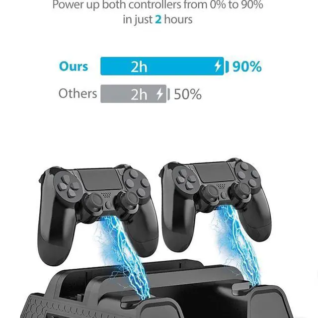 Alt view image 5 of 7 - Vertical Stand for PS4/PS4 Slim/PS4 Pro - Cooling Fan with PS4 Charger Controller Charging Station with Game Storage (Black)