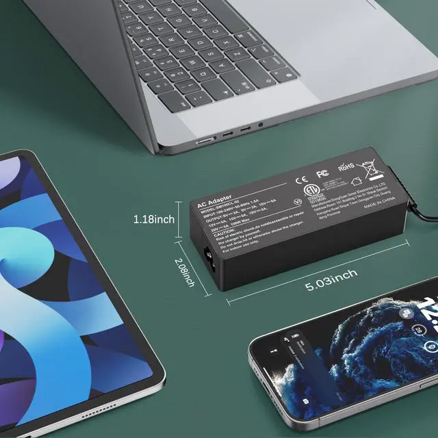 Alt view image 5 of 7 - 100W USB C Laptop Charger Universal Compatible with Lenovo Thinkpad Yoga Chromebook, Mac Book, HP, Dell, Acer, Asus, Samsung, Google and All USB Type C Devices, Fast Adapter Power Cord Supply