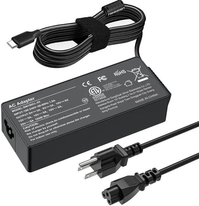 Main image of 100W Universal USB C Laptop Charger Compatible with Mac Book Pro/Air 16, 15, 14, 13 Inch,iPad Pro,Lenovo Thinkpad/Chromebook/IdeaPad Yoga,HP,Dell,Acer,Asus, All USB-C Devices