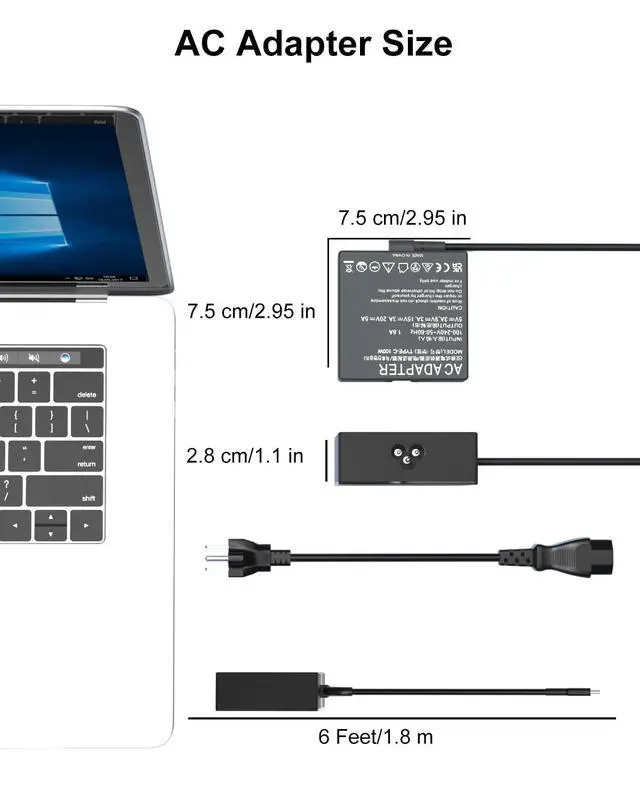 Alt view image 4 of 5 - 100W USB C AC Adapter Charger Compatible with Asus ROG Ally X Z1 Dock ROG Flow X13 Z13GV301 GV302 GZ301, Zenbook, Zephyrus, ROG Strix, Vivobook Charger Type C Power Cord