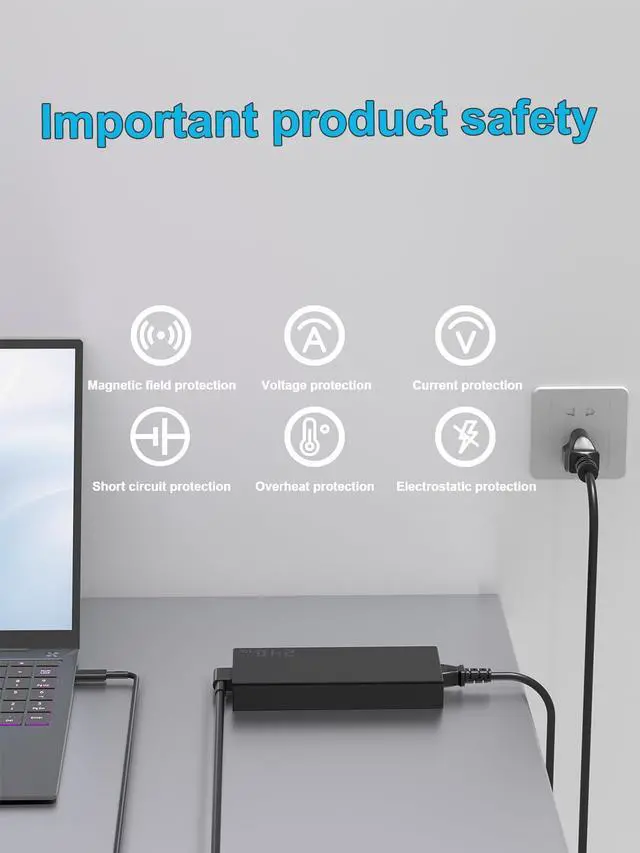 Alt view image 6 of 7 - 240W Charger Compatible with Asus TUF Gaming A18 A16 A14 ROG Zephyrus G14 G16 2025 2024 Series FA808 FA401 FA608 GU605 GA605 GA403 ProArt P16 PX13 ROG Flow Z13 GZ302EA Laptop