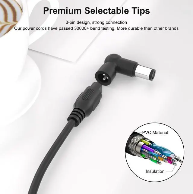 Alt view image 3 of 7 - 100W GaN USB C Laptop Chargers PD 3.0 Universal Laptop Compatible with HP/Dell/MacBook/Lenovo/Asus/Acer/Samsung Laptop Charger Type C, Compact & Portable with 13 Adapter Tips & Power Cord