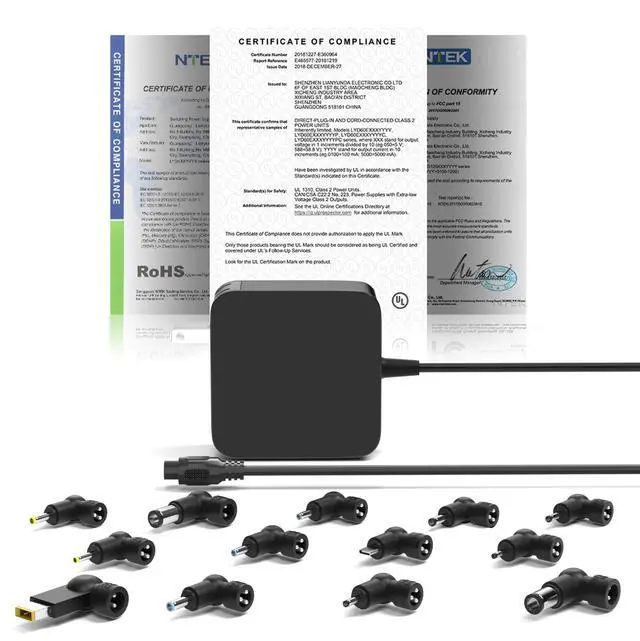 Alt view image 7 of 7 - 100W GaN USB C Laptop Chargers PD 3.0 Universal Laptop Compatible with HP/Dell/MacBook/Lenovo/Asus/Acer/Samsung Laptop Charger Type C, Compact & Portable with 13 Adapter Tips & Power Cord
