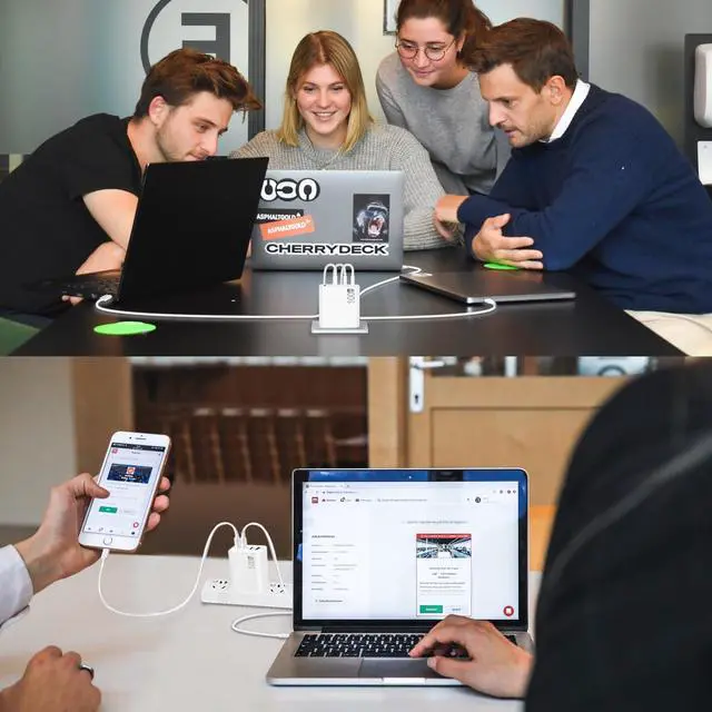 Alt view image 5 of 6 - 100W USB C Charger, 4-Port PD USB Power Adapter, GaN USB C Charger,Fast Charging Station,Compatible with Mac Book Pro/Air, iPad, iPhone 14 Pro, Galaxy S23 Ultra, Steam Deck, Dell XPS, Google Pixelbook