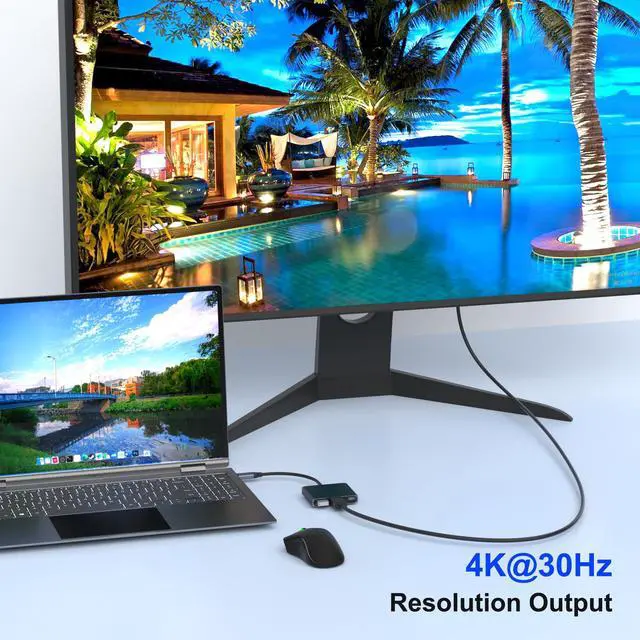 Alt view image 4 of 7 - USB C to HDMI Adapter, 3-in-1 Digital AV Multiport Adapter with 4K HDMI Output, 100W PD & USB 3.0 Port, USB C Dongle Compatible for MacBook Pro, MacBook Air, iPad Pro, iPhone 15Pro/16, Dell, HP