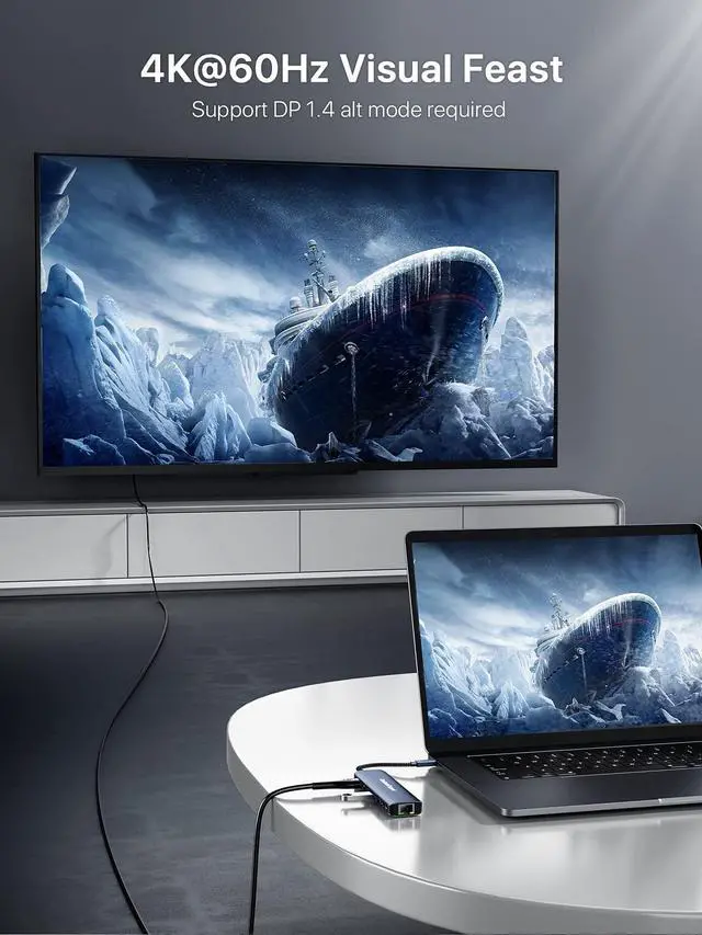 Alt view image 3 of 7 - USB C Hub Multiport Adapter, DockteckExpand 7-in-1 Type C Hub with 4K 60Hz HDMI,1Gbps Ethernet,100W PD,2 USB 3.0 Ports,SD/TF Card Slots for MacBook Pro, MacBook Air, iPad Pro, Surface, Steam Deck