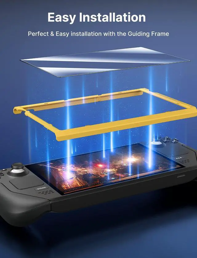 Alt view image 3 of 7 - 2-Pack Screen Protector for Steam Deck, Ultra HD Glass Protector 9H Hardness Easy to Install with Guiding Frame Scratch Resistant Tempered Glass for Steam Deck OLED, Come with Toolkits