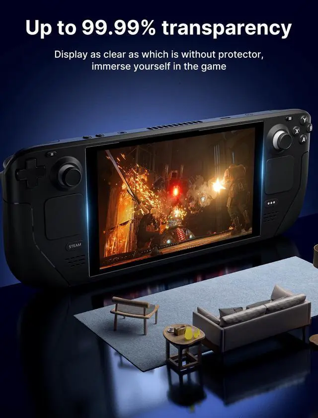 Alt view image 5 of 7 - 2-Pack Screen Protector for Steam Deck, Ultra HD Glass Protector 9H Hardness Easy to Install with Guiding Frame Scratch Resistant Tempered Glass for Steam Deck OLED, Come with Toolkits