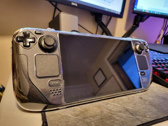 Alt view image 7 of 7 - Steam Deck Case for LCD/OLED TPU Protective Crystal Clear Case Cover for Steam Deck Precision Molded Anti-Slip Hard Case Cover for Steam Console Ergonomic Grip Lightweight Durable