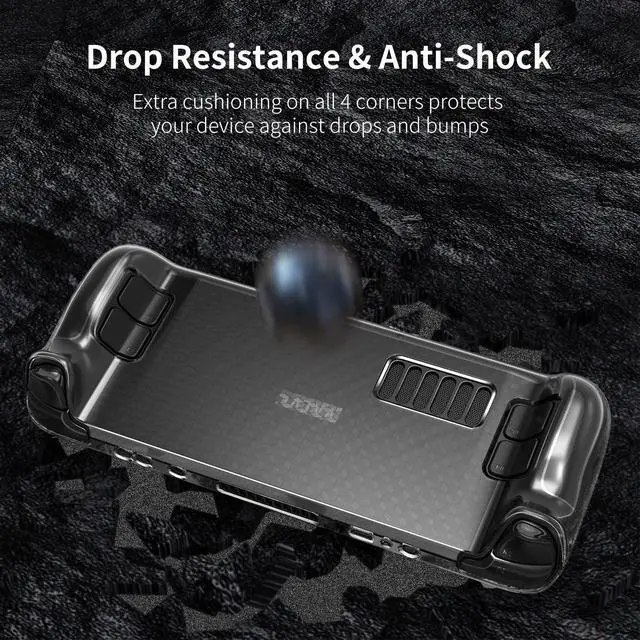 Alt view image 2 of 7 - Case for Steam Deck Accessories, Dockable Steam Deck TPU Protective Case for Steam Deck Console, Steam Deck Case Compatible with Valve Steam Deck, Shockproof and Scratch-Resistant