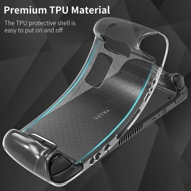 Alt view image 3 of 7 - Case for Steam Deck Accessories, Dockable Steam Deck TPU Protective Case for Steam Deck Console, Steam Deck Case Compatible with Valve Steam Deck, Shockproof and Scratch-Resistant