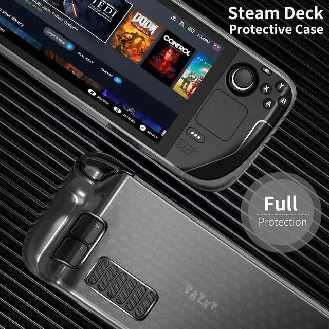 Alt view image 4 of 7 - Case for Steam Deck Accessories, Dockable Steam Deck TPU Protective Case for Steam Deck Console, Steam Deck Case Compatible with Valve Steam Deck, Shockproof and Scratch-Resistant