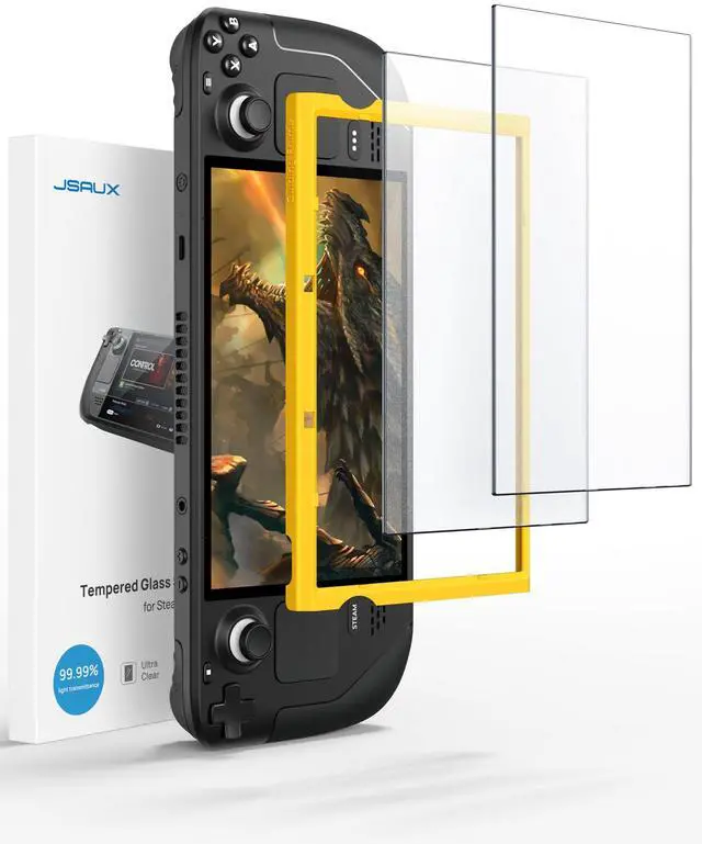 Main image of 2-Pack Anti Glare Screen Protector for Steam Deck, 9H Hardness Matte Tempered Glass for Steam Deck OLED with Guiding Frame, Scratch Resistant, Comes with Toolkits