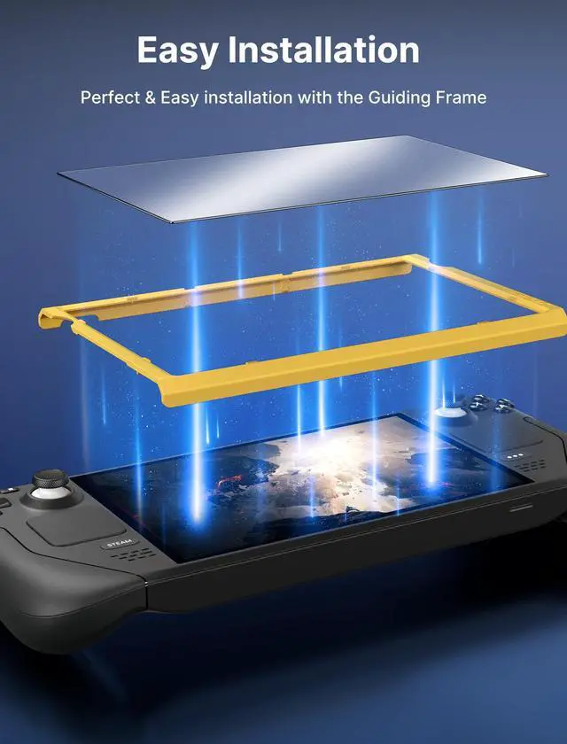 Alt view image 4 of 6 - 2-Pack Anti Glare Screen Protector for Steam Deck, 9H Hardness Matte Tempered Glass for Steam Deck OLED with Guiding Frame, Scratch Resistant, Comes with Toolkits