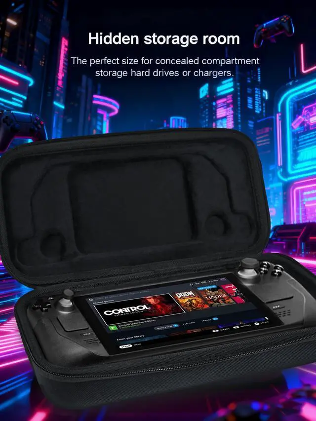 Alt view image 4 of 7 - Carrying Case Compatible with Steam Deck/Steam Deck OLED, Protective Hard Shell Travel Case for Steam Deck Console & Accessories