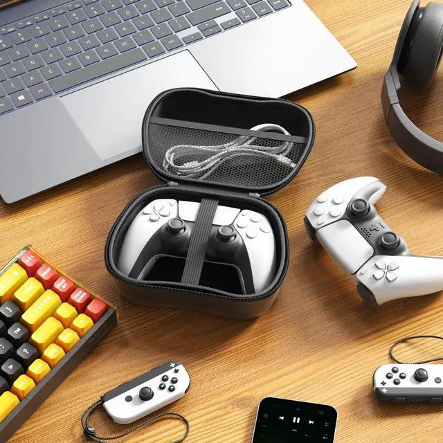 Alt view image 2 of 7 - 1PACK Universal Game Controller Protective Case - Travel Storage Compatible with Xbox One, Xbox Series X/S, PS4, PS5, and Nintendo Switch Controllers - sturdy Carrying Case AA-B (Black)