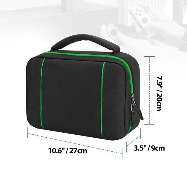 Alt view image 6 of 7 - Controller Travel Carrying Case Compatible with PS5 / PS4 / Xbox / Switch Pro and More Controllers, Protective Storage Bag for 2 Controllers & Other Accessories, Green (Patent Design)