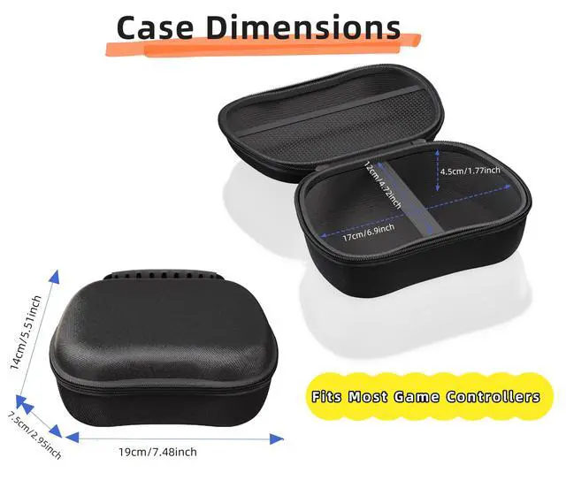 Alt view image 5 of 7 - OP-P Universal Game Controller Protective Case Hard Shell Travel Carrying Case Compatible with Xbox Series X/S, Xbox One, PS5, PS4, Switch Pro, and Other Wireless Controllers (Black)