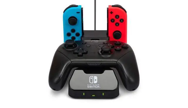 Alt view image 6 of 7 - Controller Charging Base for Nintendo Switch, Black, Wireless Controller charging, Charge, rechargeable battery, Nintendo Switch, Joy-Con Charging, PowerA Wireless Charging