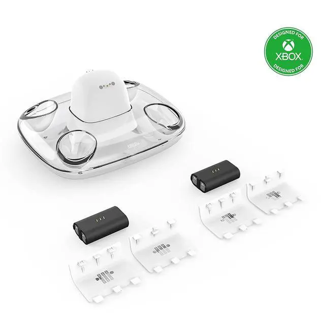 Alt view image 2 of 7 - Dual Charging Dock for Xbox Wireless Controllers, Xbox Charging Station with Magnetic Secure Charging for Series X|S & One Controller (White)
