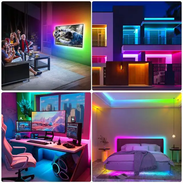 Alt view image 6 of 7 - RGB 9.84ft LED Strip Lights for 32-43in TV, Dreamcolor Music Sync TV Backlight Color Changing, APP Remote Control for Home Gaming Room & Xmas Decor