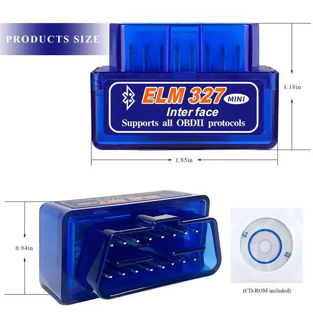 Alt view image 2 of 6 - ELM327 OBD Car Auto Diagnostic Scanner, Professional Auto Bluetooth Scan Tool Engine Fault Code Reader, Portable Vehicle Interface Adapter Check Engine Light Code Reader