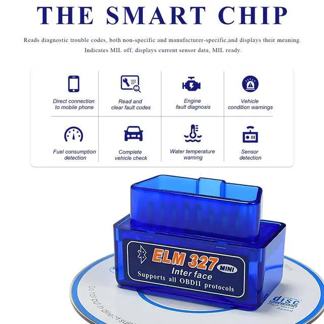 Alt view image 3 of 6 - ELM327 OBD Car Auto Diagnostic Scanner, Professional Auto Bluetooth Scan Tool Engine Fault Code Reader, Portable Vehicle Interface Adapter Check Engine Light Code Reader